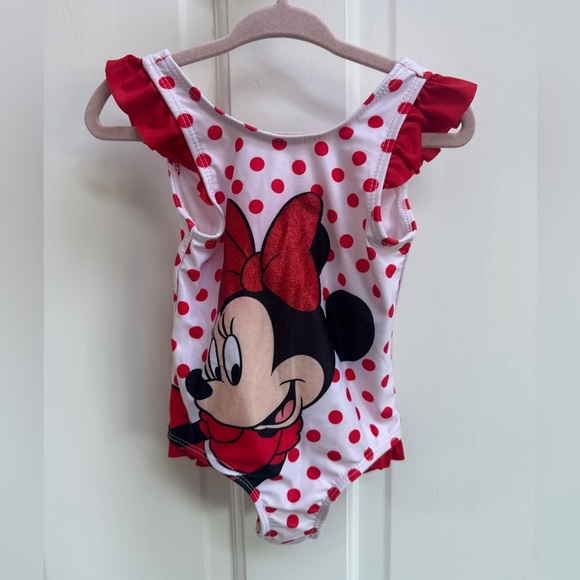 NWOT Disney Minnie Mouse 18M Girls Red & White One Piece Bathingsuit Swimsuit - Picture 1 of 4